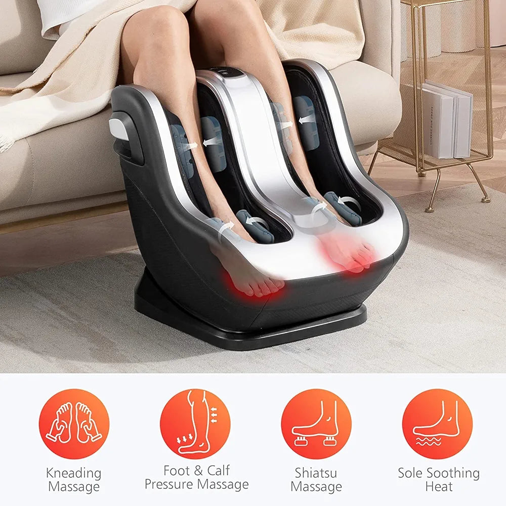 Foot and Calf Massager with Heat – Shiatsu Kneading & Rolling Machine