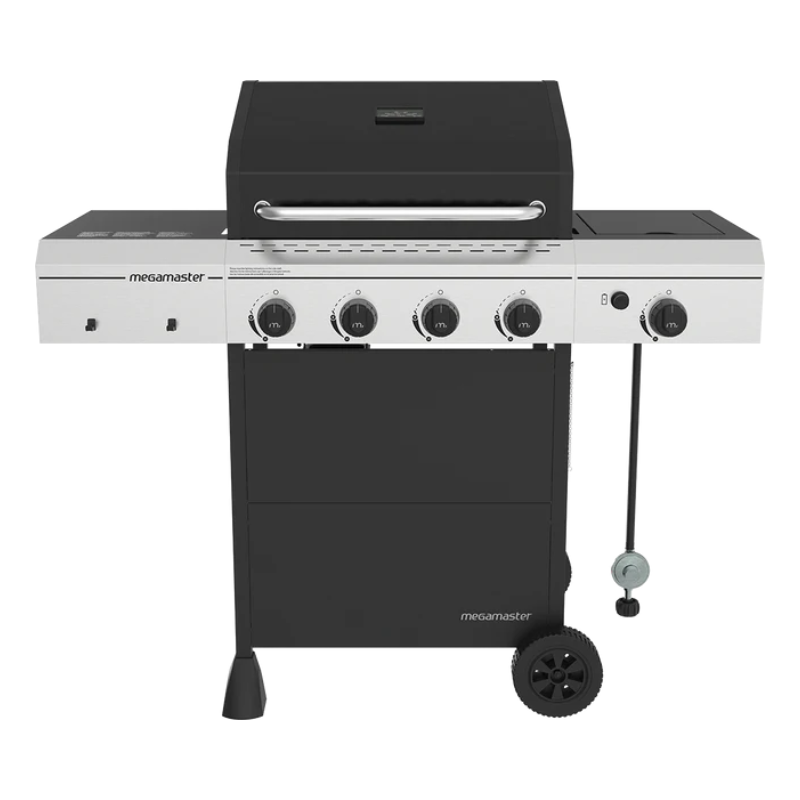 Megamaster 4 Burner Propane Gas Grill with Side Burner