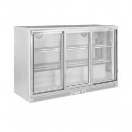 Dynamic GN-220LS Back Bar Cooler – Inox, 3 Sliding Doors