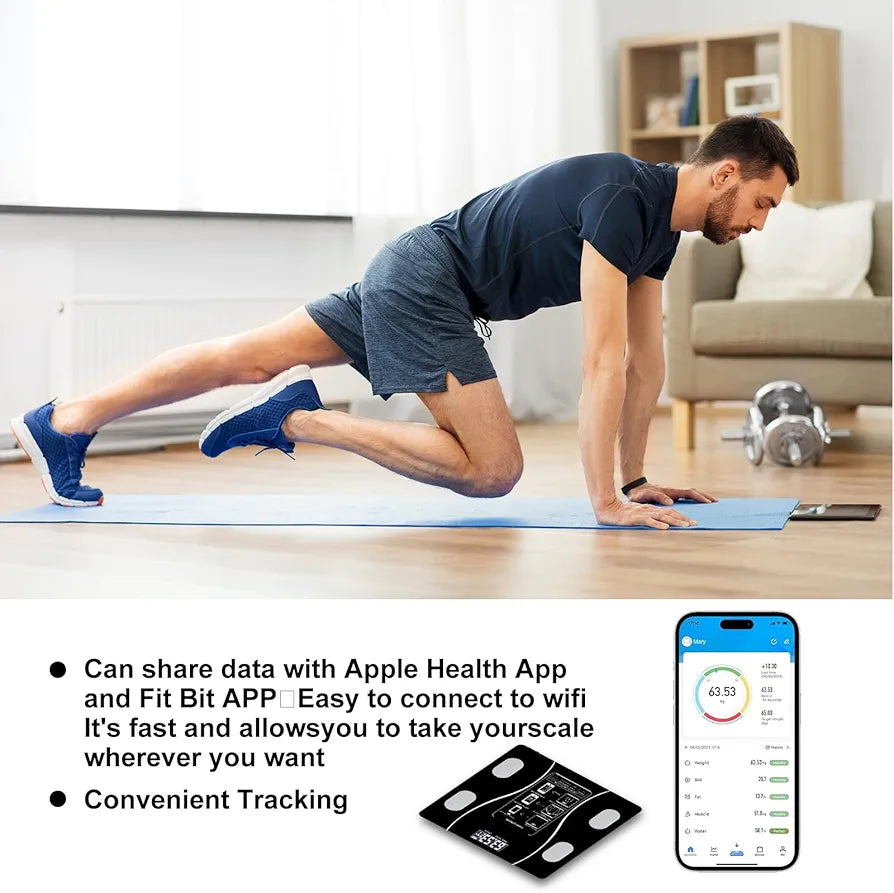 Body Fat Scale – Smart BMI Digital Bathroom Scale with App