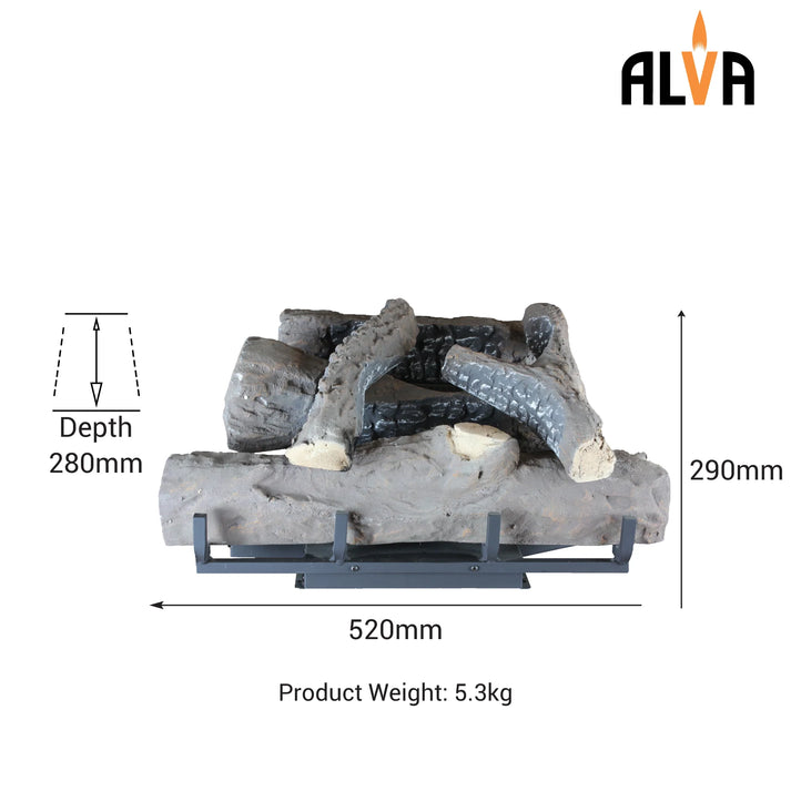Alva Log Fireplace Gas Heater
