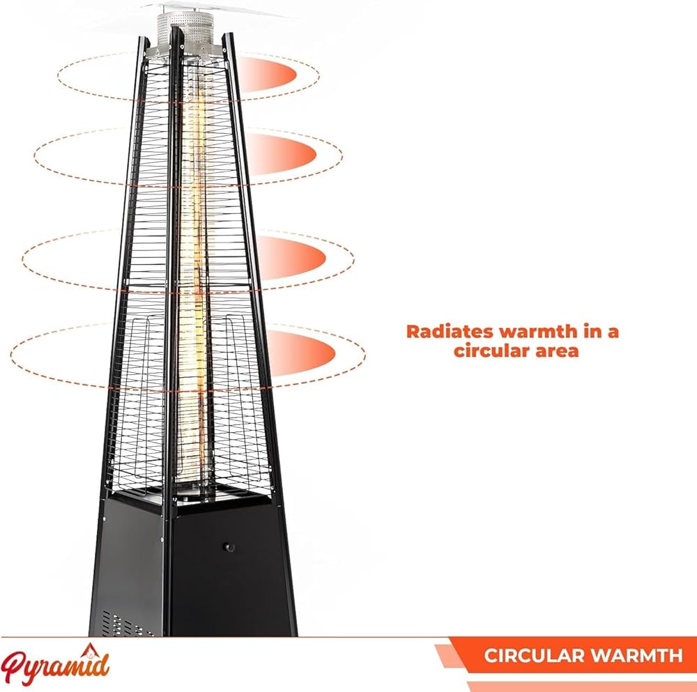 Pyramid Patio Gas Heater Matte black