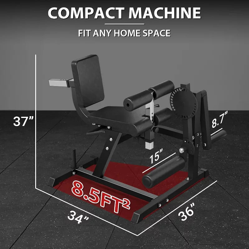 Leg Extension & Curl Machine — Adjustable Plate-Loaded Lower Body Trainer