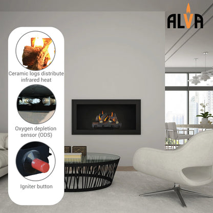 Alva Log Fireplace Gas Heater