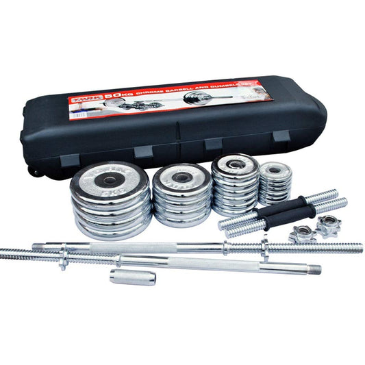 50kg Cast Iron Barbell and Dumbbell Set
