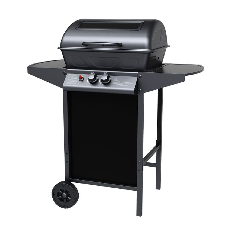 Gas BBQ – 2 Burner Grill with Foldable Side Shelves