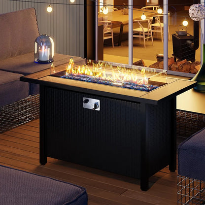 2-in-1 Patio Table Fire Pit with Lid