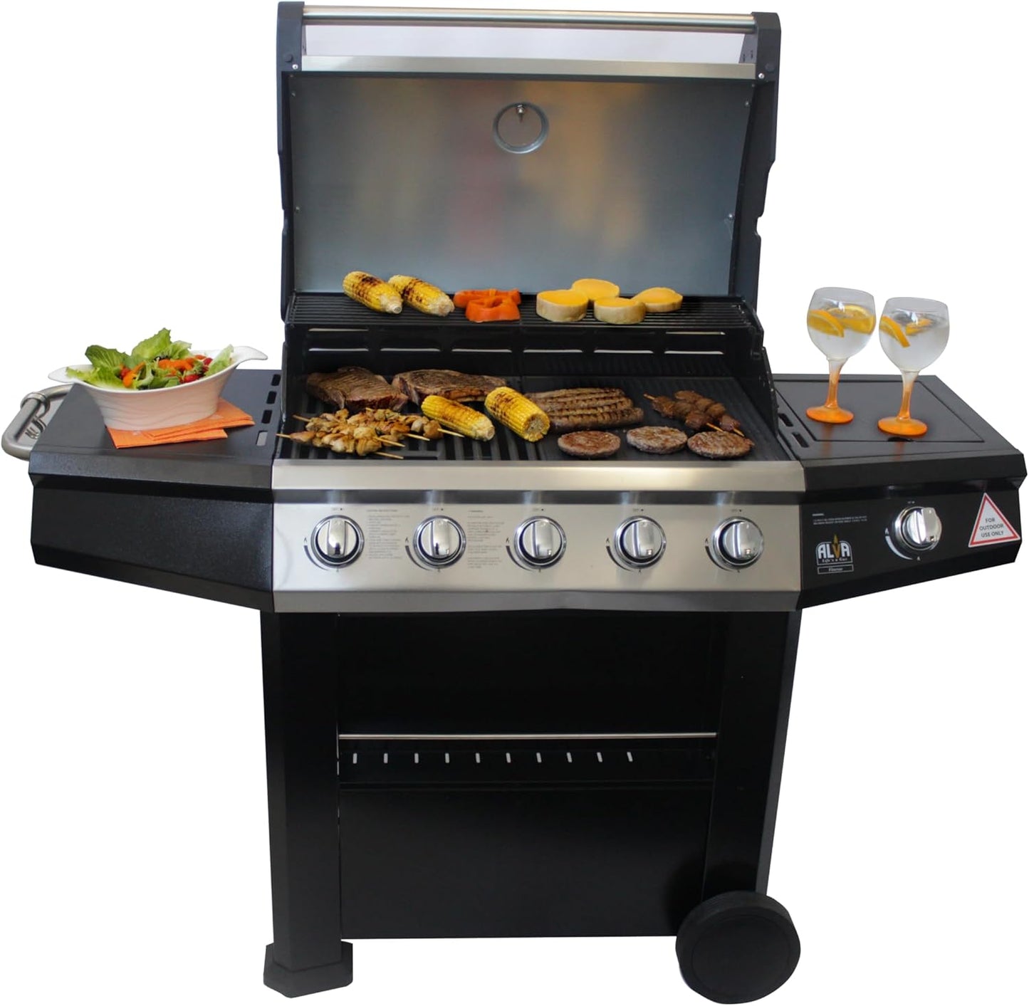 ALVA Finesse 5 Burner Gas BBQ with Side Burner