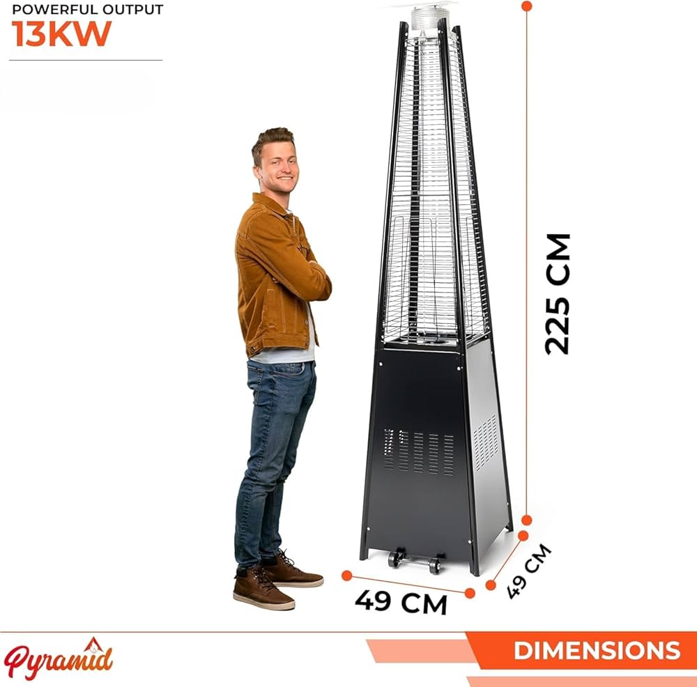 Pyramid Patio Gas Heater Matte black