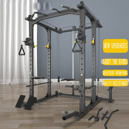 Multifunctional Power Cage Squat Rack with Cable Crossover