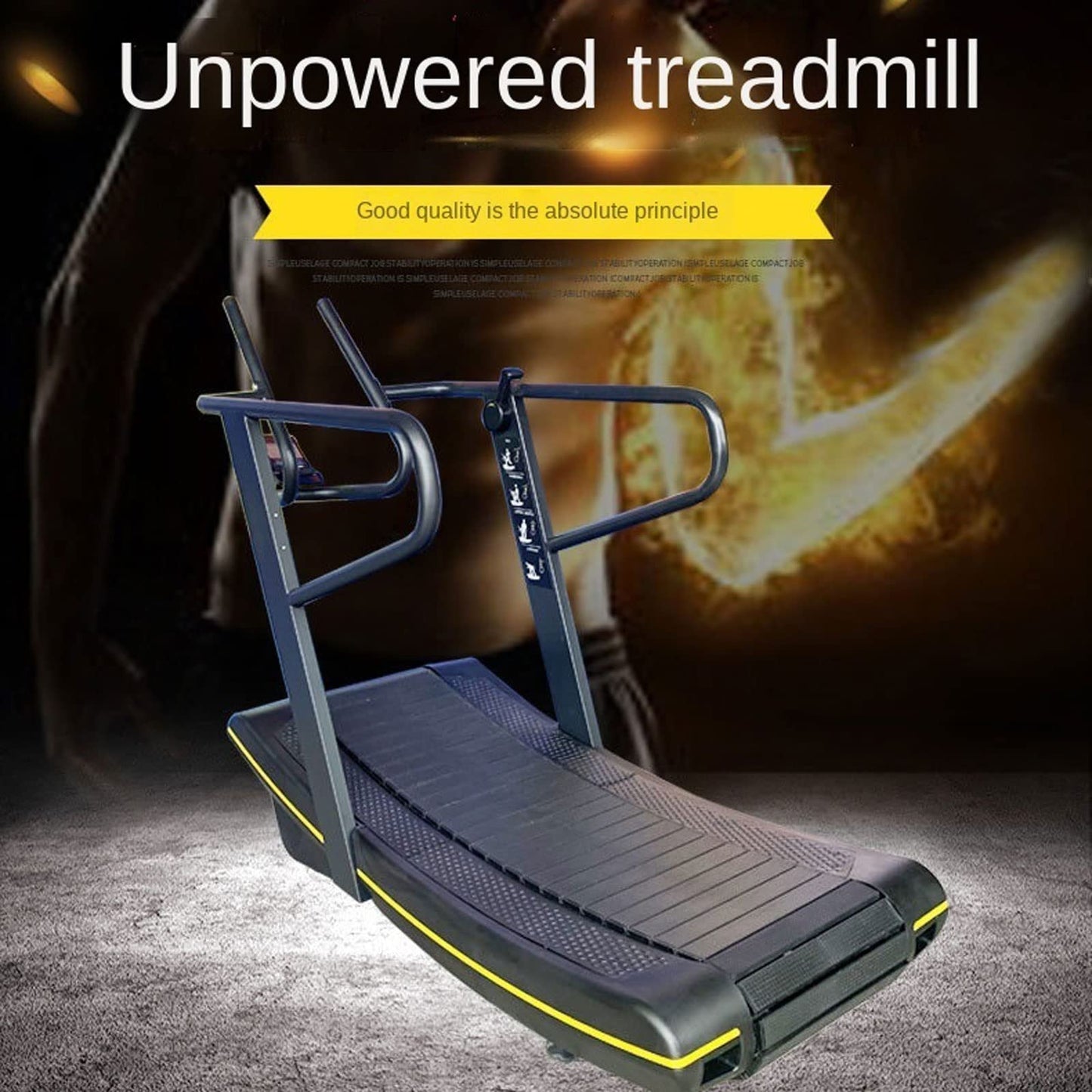 Commercial Manual Curved Self Powered Treadmill