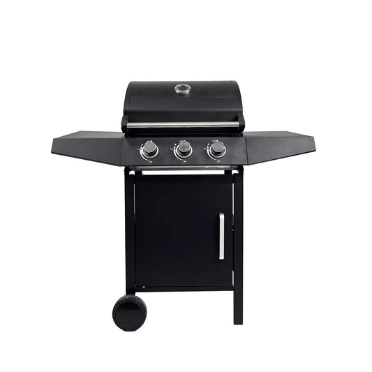 3-Burner Gas Grill with Warming Rack – Portable Outdoor BBQ