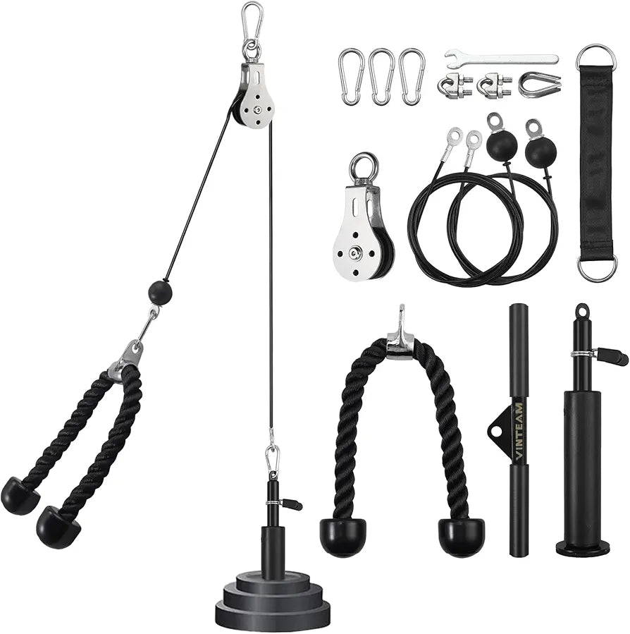 VINTEAM Fitness Cable Pulley System – LAT Pulldown & Lift Attachment (2.5m)