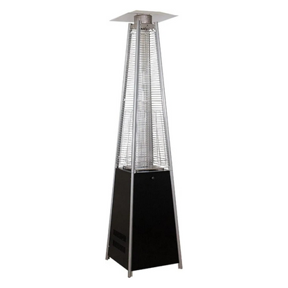 Outdoor Patio Gas Heater – Black Stainless Steel Pyramid High Glass Tube