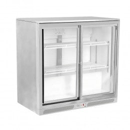 Dynamic GN-220LS Back Bar Cooler – Inox 350W, 2 Sliding Doors